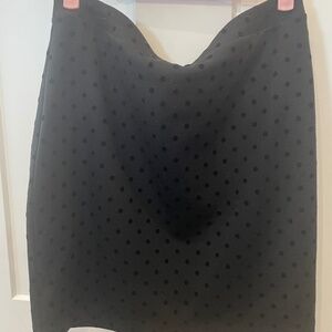 BOGO Ann Taylor Loft Polka Dot Velvet Pencil Skirt Black 6